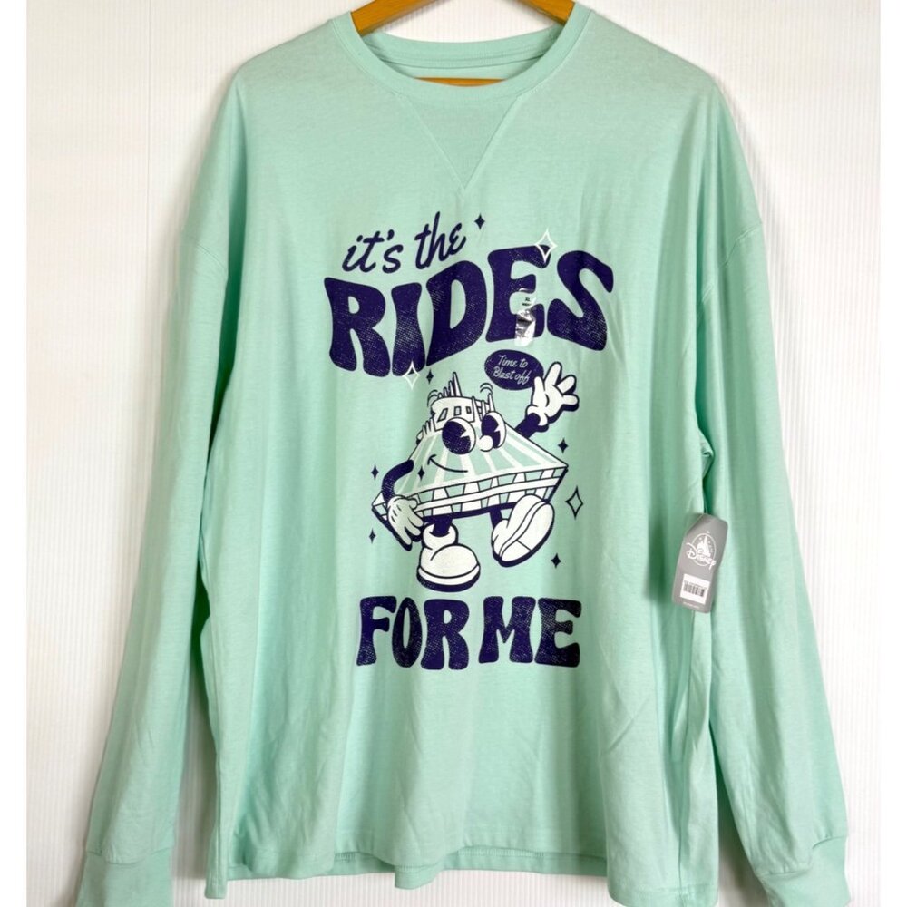 Walt Disney World Parks mens size XL pullover Space Mountain "Rides for me" l/s‎